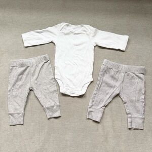 0-3 Months Baby Gender Neutral Long Sleeve & Pants Set